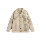 Unisex Jacket Washed Denim Clothes Jacket Men and Women Lapel Overalls