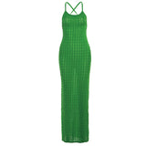 Women Dresses Summer Sling Backless Dress (Bla0420)