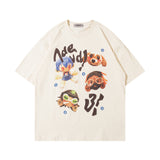 Men T Shirt Cartoon Graffiti Couple Short Sleeve T-shirt Retro