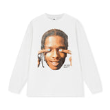 Asap Rocky Hoodie ASAP ROCKY Printed Short Sleeve T-Shirt Men's Long Sleeve