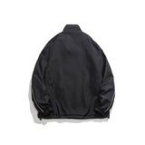 Unisex Jacket Retro Patchwork Contrast Color Stand-up Collar Sportswear Jacket
