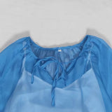 Women Dresses Spring Loose-Fitting V-neck Long Sleeves Dress (Qymy0409)