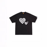 Men T-shirts HUMAN Slub Cotton Love Printed Short Sleeves