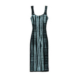 Women Dresses Summer Tie-Dye Vest Dress Backless Sexy Midi Skirt (Xds0414)