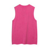 Women Vest Ripped Necklace Sleeveless T-shirt Men's and Women's Punk Vest