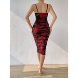 Women Party Tops Sexy Mesh Camisole Pleated Retro Dress