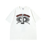 Men T Shirt Vintage Cross Wash Short Sleeve T-shirt