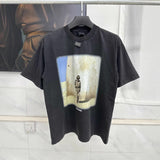 Mens T-shirts STAY HERE Star Wars print print vintage wash do old short sleeves