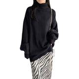 Women Winter Knitted Sweater Knitted Bottoming Shirt Turtleneck Autumn and Winter Loose Long Sleeve Women's Clothing 8t3113