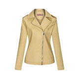 Red Leather Jacket Fall Winter Coat Women Lapel PU Leather Jacket Leather Coat Women