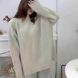 Women Knitted Pullover Turtleneck Autumn and Winter Loose Knitwear Top