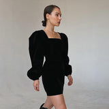 Women Dress Autumn Pleuche Dress Hip Skirt
