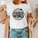 Retro Fourth Wing T-shirt Basgiath War College Shirt Dragon