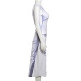 Women Dresses Autumn and Winter 3D Printed Sleeveless Slim Fit Pullover Dress (Bla0420)