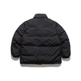 Unisex Winter Cotton Coat Zipper Multi-Pocket Stand-up Collar down Jacket Vintage Velvet down Jacket