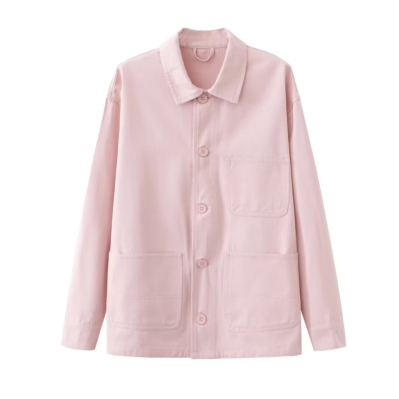 Women Jacket Spring and Autumn Loose Mid-Length Denim Shirt Jacket