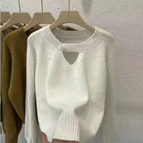 Women Knitted Pullover Autumn and Winter round Neck Knitwear Loose Top