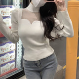 Women Knitwear Autumn and Winter Mesh Hollow Sweater