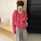 Women Knitted Pullover Autumn and Winter round Neck Sweater Loose Top