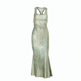 Women Dresses Spring Sheath Long Skirt Vest Dress (Csm202403)