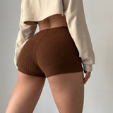 Women Yoga Sports Shorts Skinny Knit Sexy Sports Hot Pants