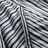 Unisex Winter Cotton Coat Vertical Stripes Collarless Cotton-Padded Clothes Retro Loose Cotton Coat