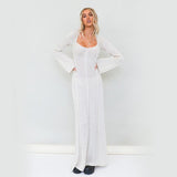 Women Knit Beach Cover Knitted Sexy Backless Dress