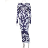 Women Dresses Fall Slim Fit Backless Long Sleeves Dress