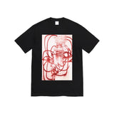 Mens T-shirts 21FW Christopher Wool 2001 Tee Art Line Print T-Shirt Short Sleeve Cotton
