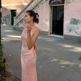 Women Dresses Suspenders Dress Spring Slim-Fitting Sheath Dress