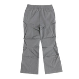 Men Sweatpants Multi-Level Pleats Loose Casual Trousers