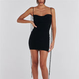 Women Dresses Summer Sexy Backless Sheath Dress (Bla0420)