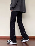 Men Jeans Spring and Autumn Straight-Leg Pants Loose Flared Trousers