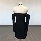 Women Evening Dress Bandage One-Piece Dress Backless Sexy Dress