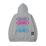 Men Hoodie Retro Gradient Letters Printed Hoodie