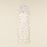 Robe Bridgerton Floral V-neck Slim Knit Dress
