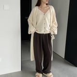 Women Knitted Two-Piece Set Knitted Two-Piece Autumn and Winter Long Vest Coat Set A3388