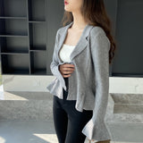 Women Cardigan Sweater V-neck Cardigan Woolen Coat Slim-Fit Short Coat Knitted Coat 8t8218