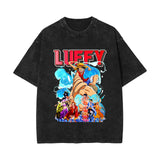 ONE PIECE T-shirt short sleeve summer washed old pure cotton loose