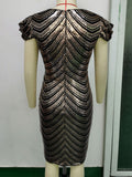 Women's Evening Gown Sexy Retro Sequins Dress Gown