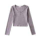 Women Sweater Knitwear Short Slim Fit Small V-neck Long-Sleeve Knitwear