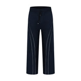 Men Sweatpants Wide Leg Trousers Men's Loose Casual Striped Sports Straight Pants