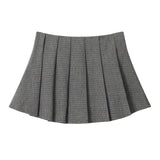 Women Skirt Plaid Pleated Skirt