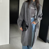 Women Cardigan Sweater Autumn Turtleneck Sweater Long Cardigan Coat Loose Button Woolen Skirt A2215