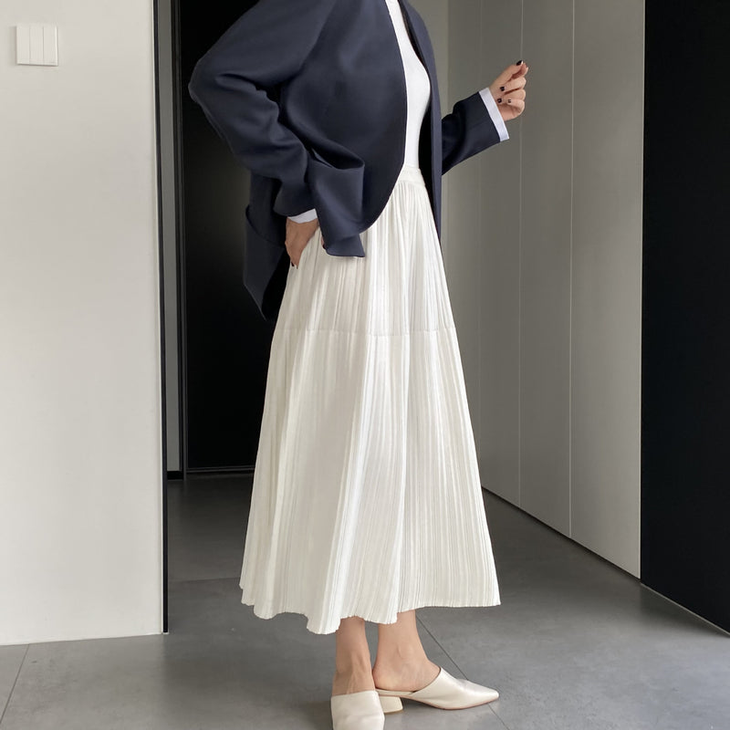 Women Knitted Skirt Autumn and Winter Knitting Skirt Pleated Skirt