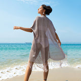 Women Knit Beach Cover Sun Protection Hollow-out Swimsuit Blouse