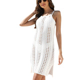 Women Knit Beach Cover Hollow Sun-Proof Beach Dress Sun-Protective Clothing