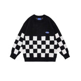 Unisex Sweater Autumn Half-Length Checkered Sweater