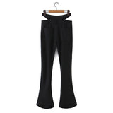 Women Sweatpants Spring Trousers Hollow-out Casual Pants