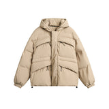 Unisex Coat Winter Detachable Cap Zipped Cotton-Padded Jacket